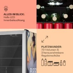 Beersafe 70 Birra Milano Edition Kühlschrank 70 Liter 3 Böden Panoramaglastür Edelstahl -Haushaltsgeräte Rabatte 10041179 de 0005 usp