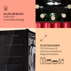 Beersafe 70 Craft Beer Edition Kühlschrank 70 Ltr Glastür Edelstahl -Haushaltsgeräte Rabatte 10041182 de 0005 usp