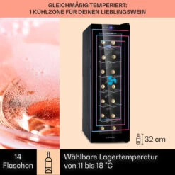 Barolo 14 Slim Uno Weinkühlschrank 46 Ltr 14 Flaschen 11-18°C SingleZone 11 Barolo 14 Slim Uno Weinkühlschrank 46 Ltr 14 Flaschen 11-18°C SingleZone -Haushaltsgeräte Rabatte 10041206 de 0003 usp