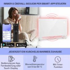 Bansin Crystal Smart Konvektions-Heizgerät 1500W 5 - 50 °C App-Steuerung -Haushaltsgeräte Rabatte 10041210 de 0003 usp
