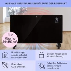 Bansin Crystal Smart Konvektions-Heizgerät 2500W 5 - 50 °C App-Steuerung -Haushaltsgeräte Rabatte 10041211 de 0004 usp