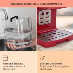 BellaVita Kaffeemaschine 3-in-1 1450 W 20 Bar Milchschäumer -Haushaltsgeräte Rabatte 10041240 de 0006 usp