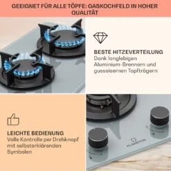 Firetale Gaskochfeld 2-flammig Aluminium-Brenner Erdgas/Propangas Inkl. Schlauch Und Druckminderer -Haushaltsgeräte Rabatte 10041301 de 0004 usp