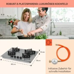 Firetale Gaskochfeld 4-flammig 60 Cm Aluminium-Brenner Inkl. Schlauch Und Druckminderer -Haushaltsgeräte Rabatte 10041302 de 0006 usp