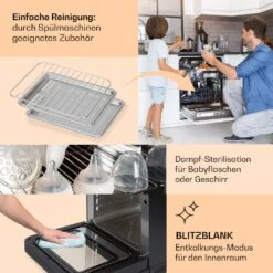 Vita Pro Heißluftfritteuse Dampfgaren 2450 W 18 Ltr 800 Ml Wassertank -Haushaltsgeräte Rabatte 10041333 de 0005 usp