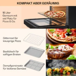 Vita Pro Heißluftfritteuse Dampfgaren 2450 W 18 Ltr 800 Ml Wassertank -Haushaltsgeräte Rabatte 10041333 de 0006 usp