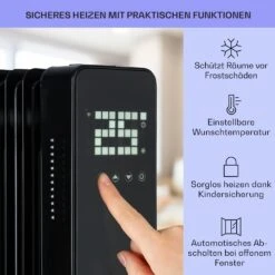 Sanford Smart Ölradiator 2500 W Leistung Wochentimer LED-Display Touch-Panel Klarstein-App -Haushaltsgeräte Rabatte 10041358 de 0004 usp