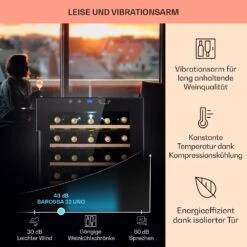 Barossa 32 Uno Weinkühlschrank 1 Zone 95 Liter / 36 Flaschen Touch-Display -Haushaltsgeräte Rabatte 10041395 de 0004 usp