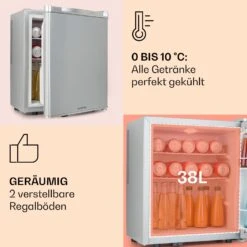 Happy Hour 38 Mini-Kühlschrank Minibar Getränkekühlschrank 38 L 26 DB -Haushaltsgeräte Rabatte 10045046 de 0004 usp