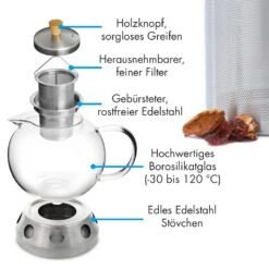 Sencha Design-Teekanne Mit Hibiscus Edelstahl-Stövchen 1,3 L Siebeinsatz -Haushaltsgeräte Rabatte 10045059 de 0004 logo