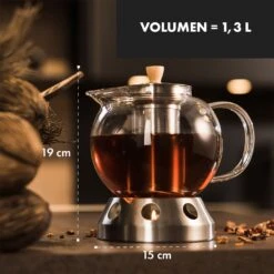 Sencha Design-Teekanne Mit Hibiscus Edelstahl-Stövchen 1,3 L Siebeinsatz -Haushaltsgeräte Rabatte 10045059 de 0007 logo