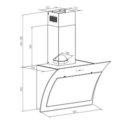 Sabia 60 Dunstabzugshaube 60cm | 600 M³/h | Energieeffizienzklasse A | Inklusive 2 X Aktivkohlefilter -Haushaltsgeräte Rabatte 60002216 yy 0008 logo Klarstein Sabia Dunstabzugshaube schwarz