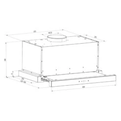 Vinea Dunstabzugshaube Umluftset 60cm 610m³/h Aktivkohlefilter Silber -Haushaltsgeräte Rabatte 60002221 yy 0008 detail Klarstein Vinea Unterbau Dunstabzugshaube silber