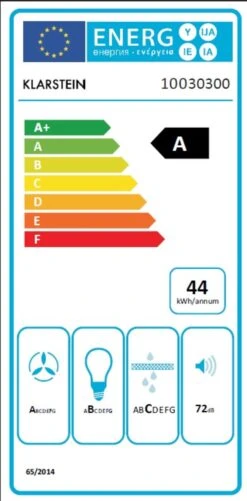 Skycook Dunstabzugshaube Umluftset 60cm 640m³/h Glas Edelstahl -Haushaltsgeräte Rabatte 60002313 energy label
