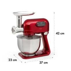 Curve Plus Küchenmaschinen-Set | 5l | 4-in-1 Fleischwolf | Rot -Haushaltsgeräte Rabatte 60002329 yy 0012 logo Klarstein Curve Plus Kuechenmaschinen Set rot