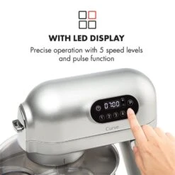 Curve Plus Küchenmaschinen-Set | 5l | 4-in-1 Fleischwolf | Silber -Haushaltsgeräte Rabatte 60002330 yy 0005 logo Klarstein Curve Plus Kuechenmaschinen Set silber