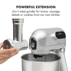 Curve Plus Küchenmaschinen-Set | 5l | 4-in-1 Fleischwolf | Silber -Haushaltsgeräte Rabatte 60002330 yy 0008 logo Klarstein Curve Plus Kuechenmaschinen Set silber reedit