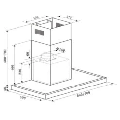 Klarstein Kalahari Limelight Einbau-Set Backofen + Abzugshaube 68Ltr 600 M³/h Schwarz Edelstahl -Haushaltsgeräte Rabatte 60002587 yy 0012 logo Klarstein Limelight Dunstabzugshaube 60cm silber