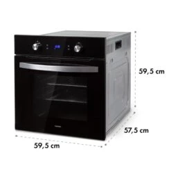Gusteau Hektor Einbau-Set Backofen + Unterbau-Haube Schwarz Edelstahl -Haushaltsgeräte Rabatte 60002596 yy 0012 logo Klarstein Gusteau Elektrischer Einbaubackofen schwarz