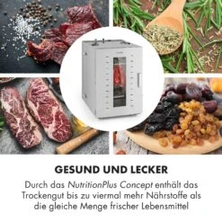 Master Jerky 16 Dörrautomat + Fleischhaken Set 1500W 40-90 °C 15h-Timer Edelstahl Silber -Haushaltsgeräte Rabatte 60002668 de 0005 logo