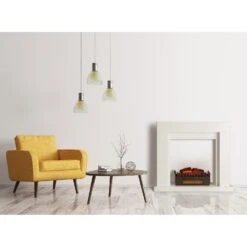 Studio Frame Kamingehäuse-Set Dekokamin + Kamini FX Kamineinsatz | Klassisches Design | MDF | Wandverschraubung | 100 X 88 X 30 Cm | Kamin-Einsatz: 1000/2000W | Täuschend Echte Feuerillusion Mit 2W LED -Haushaltsgeräte Rabatte 60002704 yy 0003 logo Klarstein Lausanne Frame Gehaeuse Kamini FX